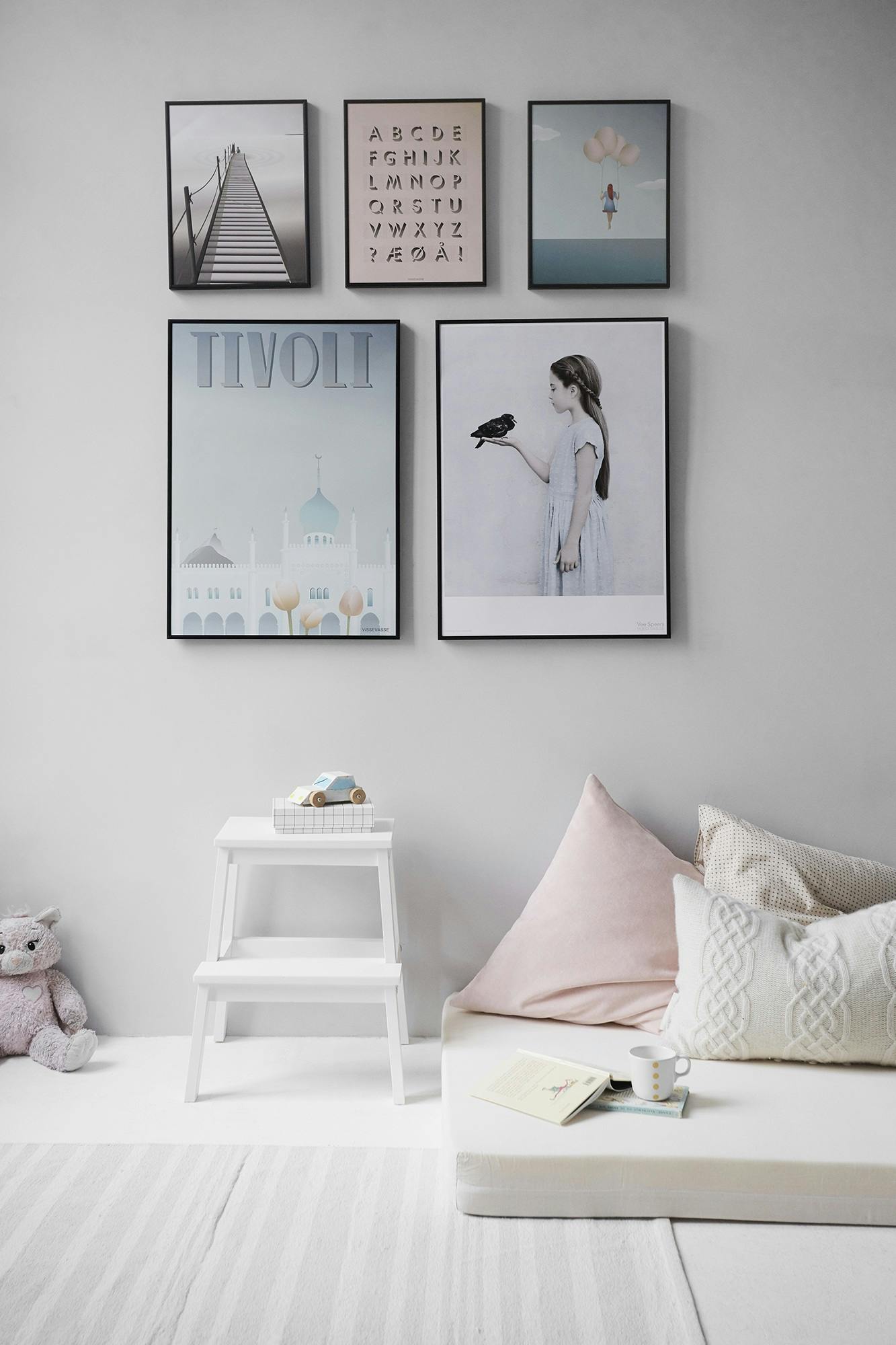 Nursery Textiles 7 Minimalist Scandinavian bedroom with wall art and cozy decor elements.