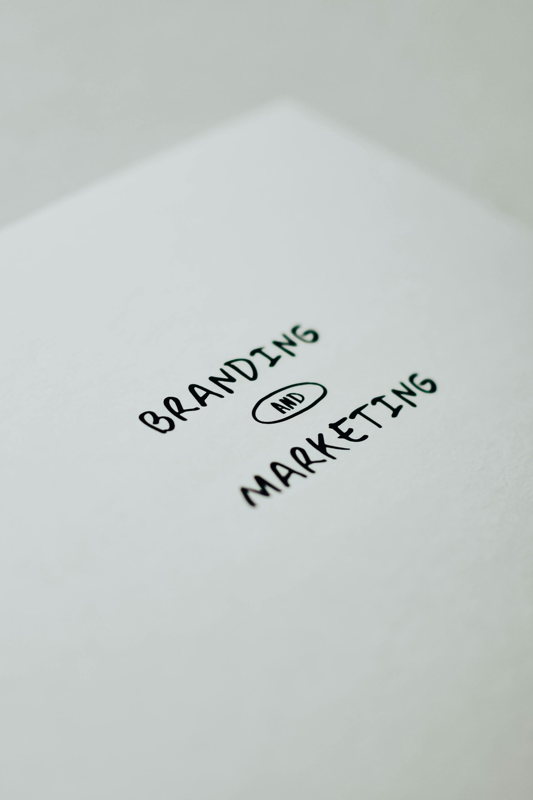 Brand Development for Baby Product Companies 2 Minimalistic design showcasing 'branding and marketing' text for business strategy visuals.