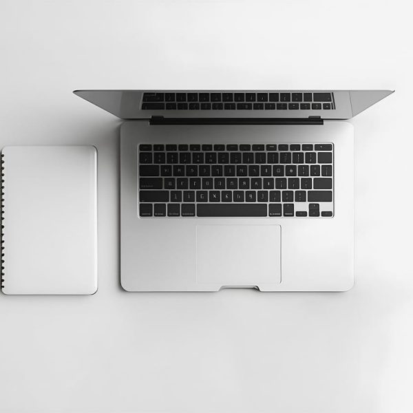 office, laptop, notebook, ai-generated, modern, desk, clean